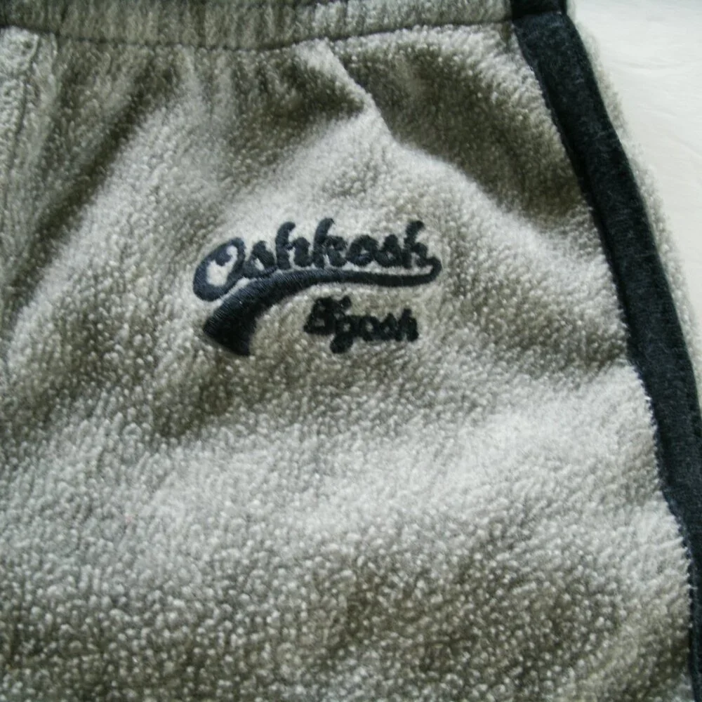 Oshkosh Boys Sweatpants Gray Fleece Elastic Waist Pull On 18 Months